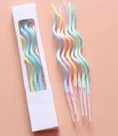 Pastel Curly Candles